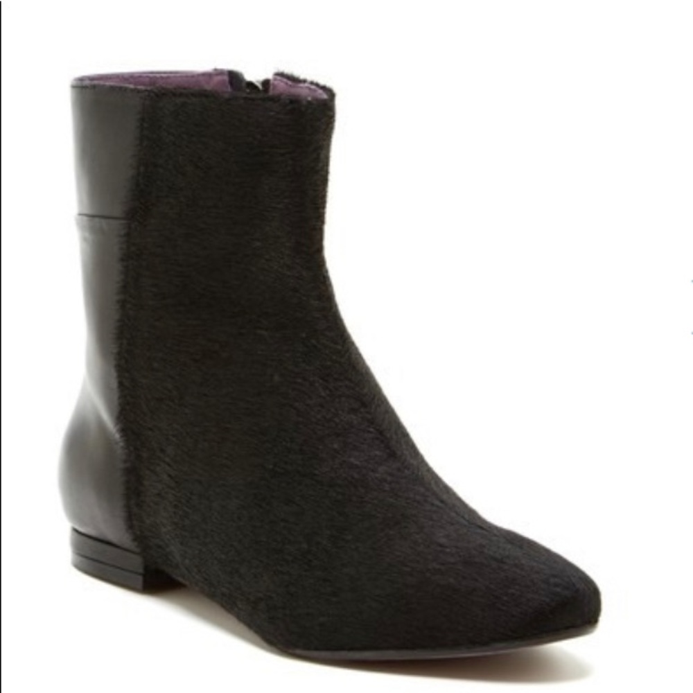Kooba Genevieve Pony Hair Zip Up Bootie Black 8.5
